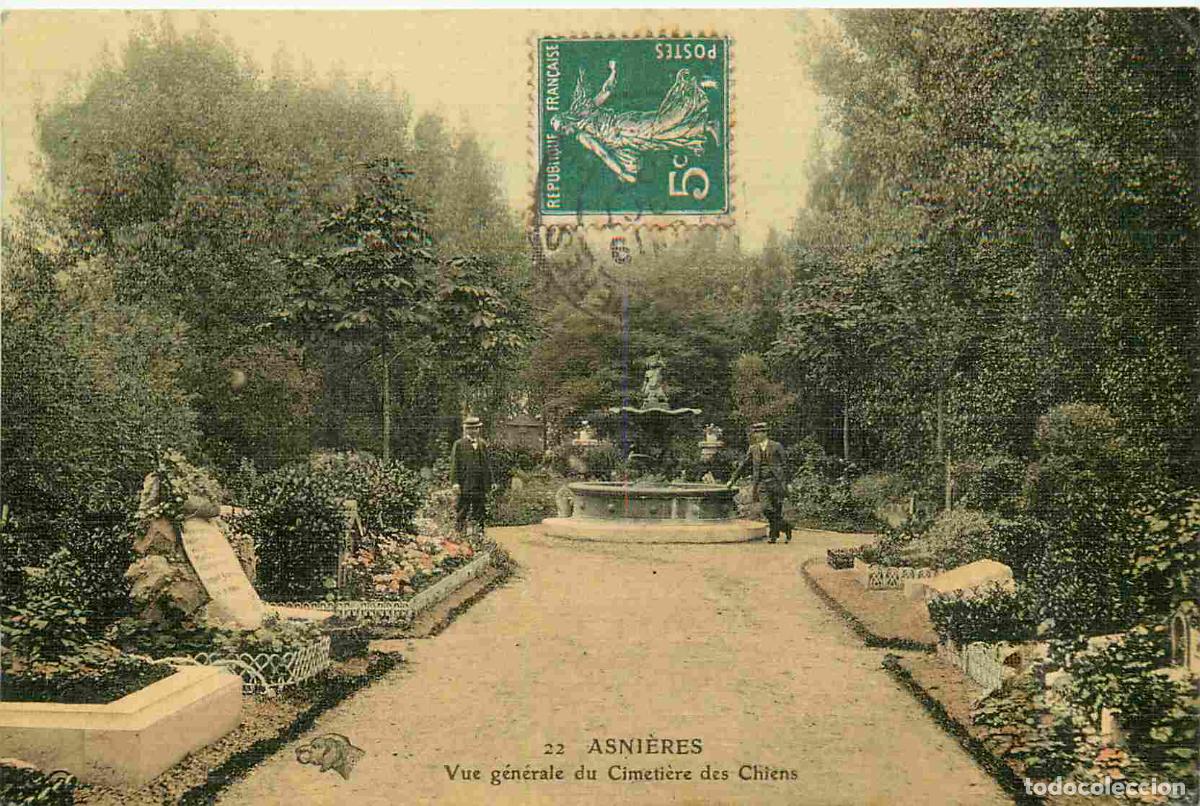 Cartoline: France - 92 - Asnieres sur Seine - Cimeti&egrave;re des Chiens - Vue G&eacute;n&eacute;rale - Anim&eacute;e - Coloris&eacute;e - CPA -