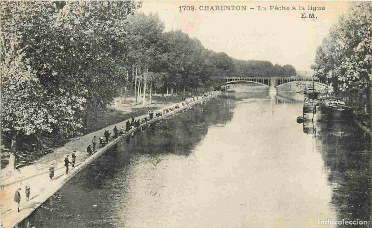 Cartoline: France - 94 - Charenton le Pont - La peche &agrave; la ligne - Anim&eacute;e - CPA - Oblit&eacute;ration de 1922 - Voir S