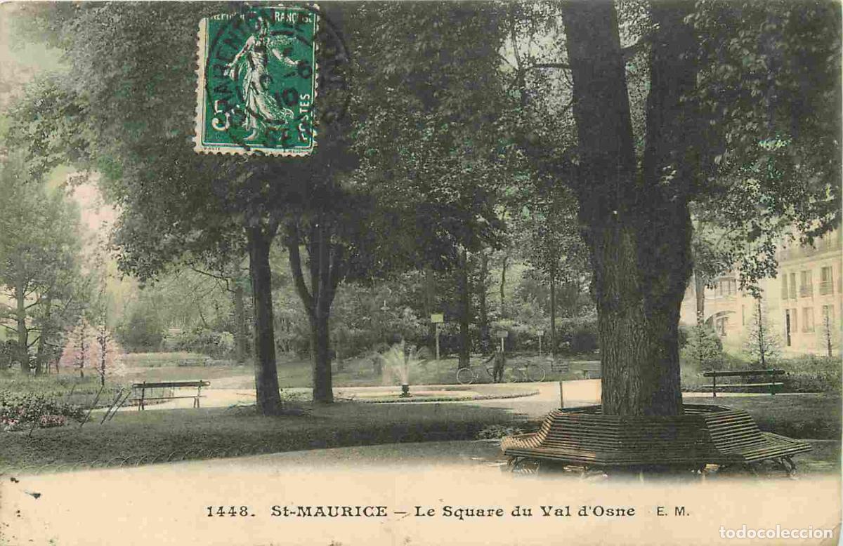 Cartoline: France - 94 - Saint Maurice - Le Square du Val d'Osne - Anim&eacute;e - Coloris&eacute;e - CPA - Oblit&eacute;ration de 1