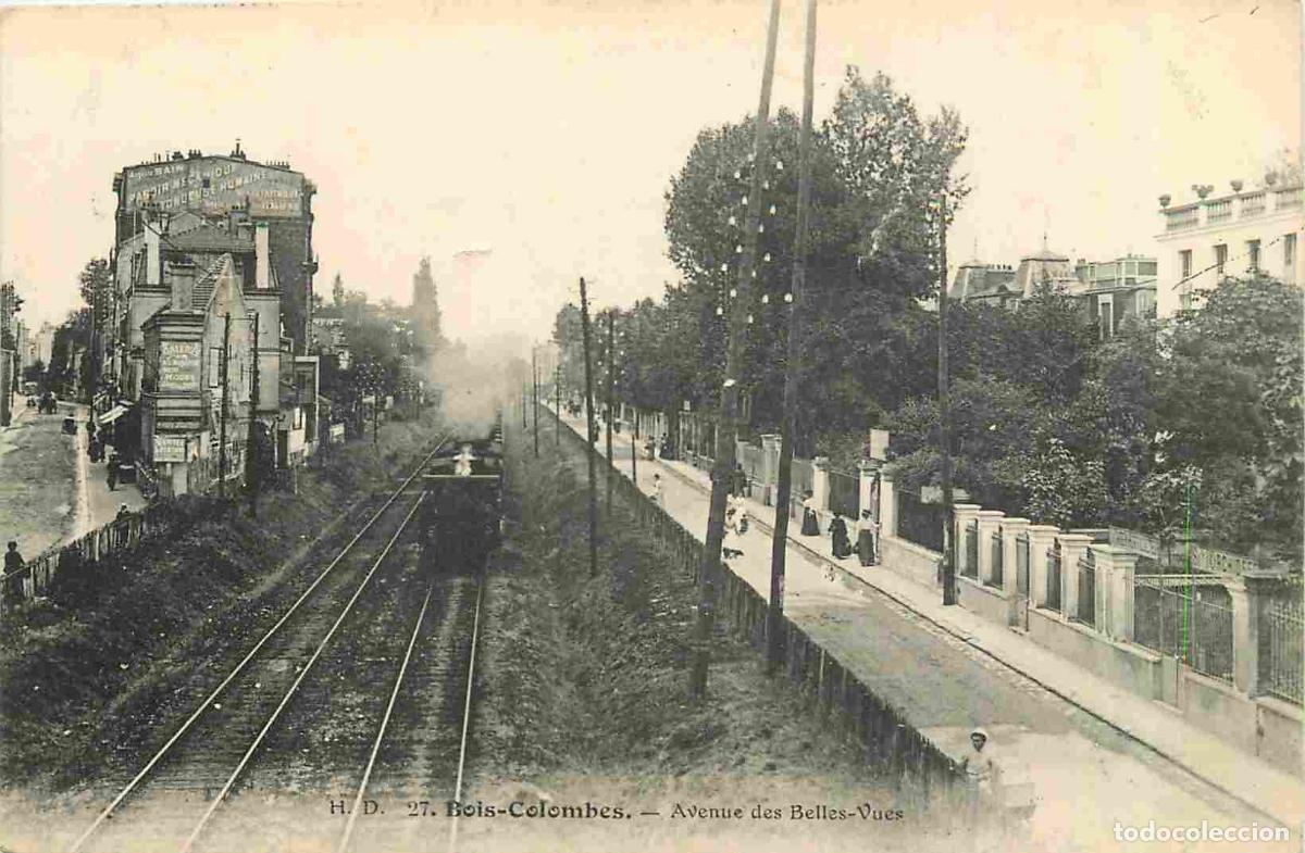 Cartoline: France - 92 - Bois-Colombes - Avenue des Belles Vues - Anim&eacute;e - Trains - CPA - Oblit&eacute;ration de 1911