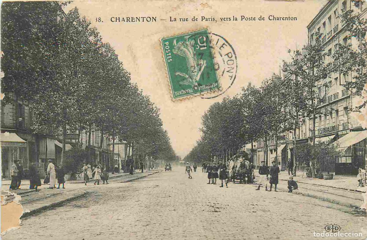 Postcards: France - 94 - Charenton le Pont - La rue de Paris vers la Poste de Charenton - Anim&eacute;e - CPA - Oblit&eacute;