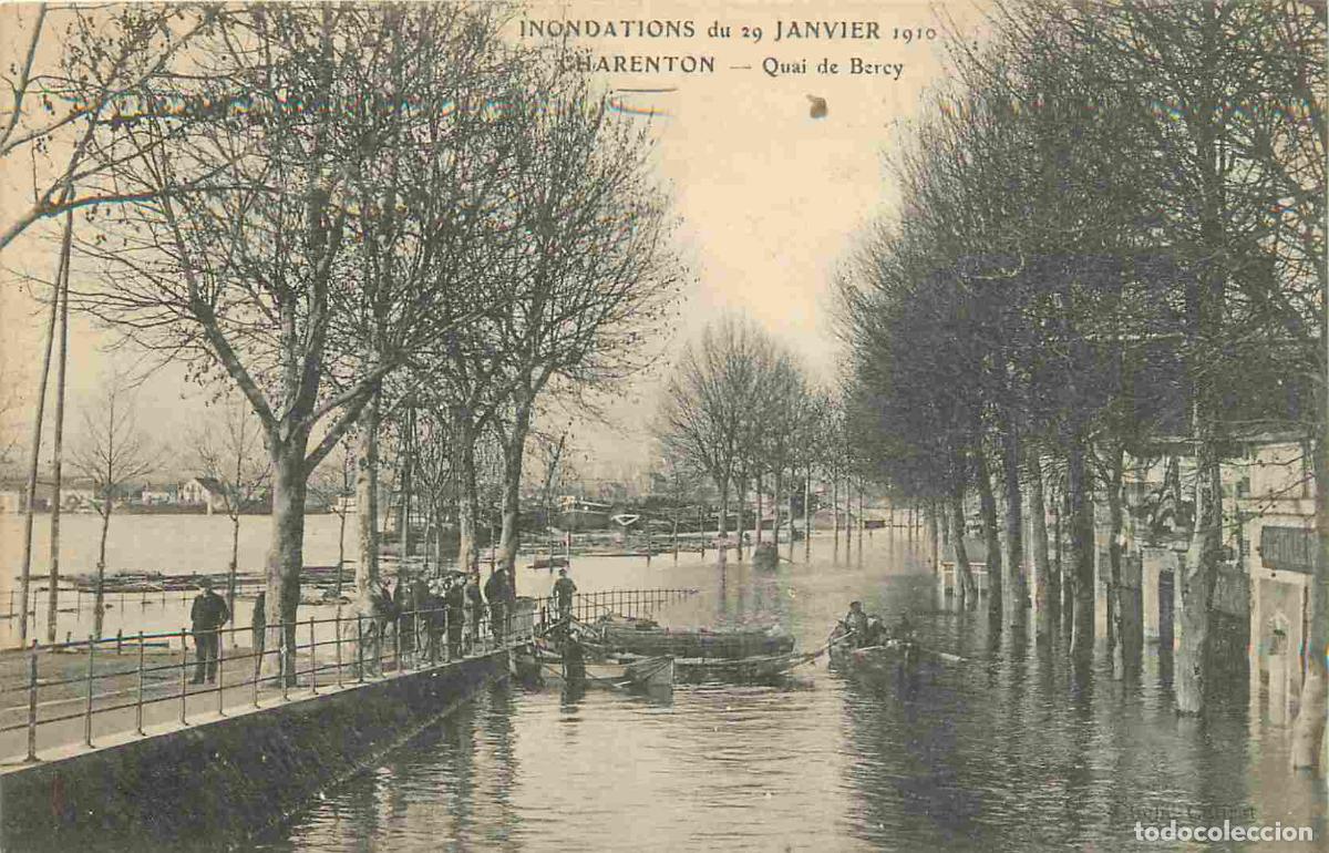 Postcards: France - 94 - Charenton le Pont - inondatiuons de janvier 1910 - Quai de Bercy - Anim&eacute;e - CPA - Voir