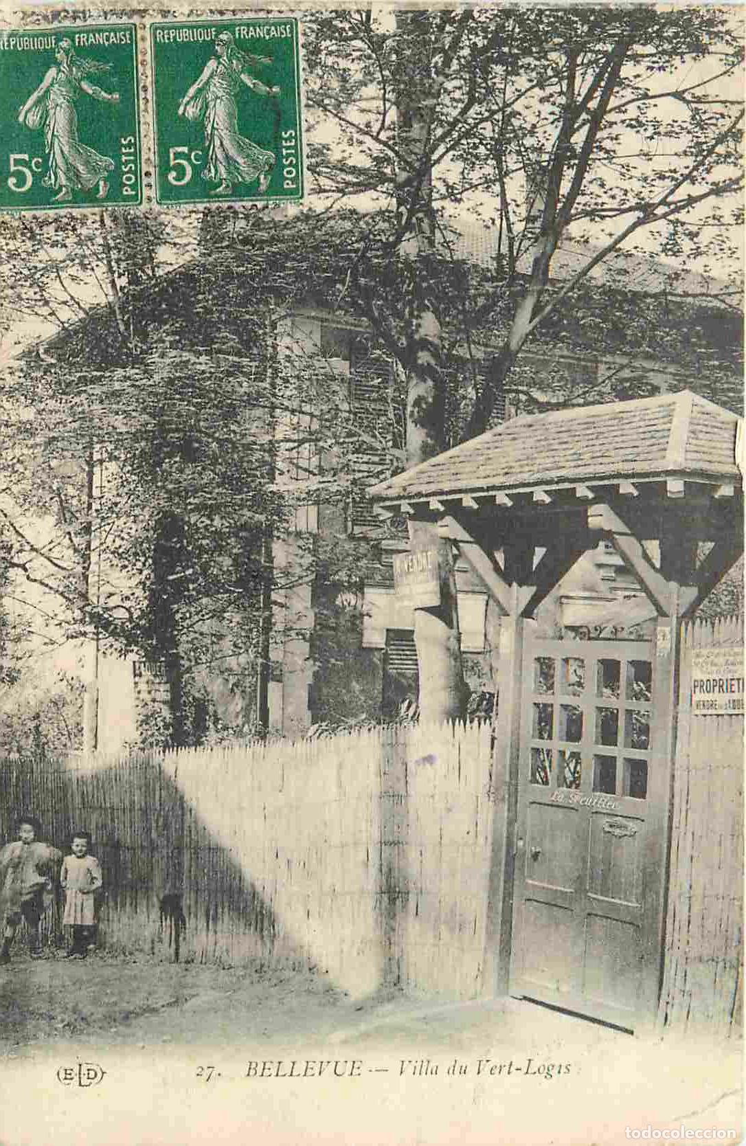Postcards: France - 92 - Meudon - Bellevue - Villa du vert Logis - Anim&eacute;e - CPA - Oblit&eacute;ration de 1913 - Voir S