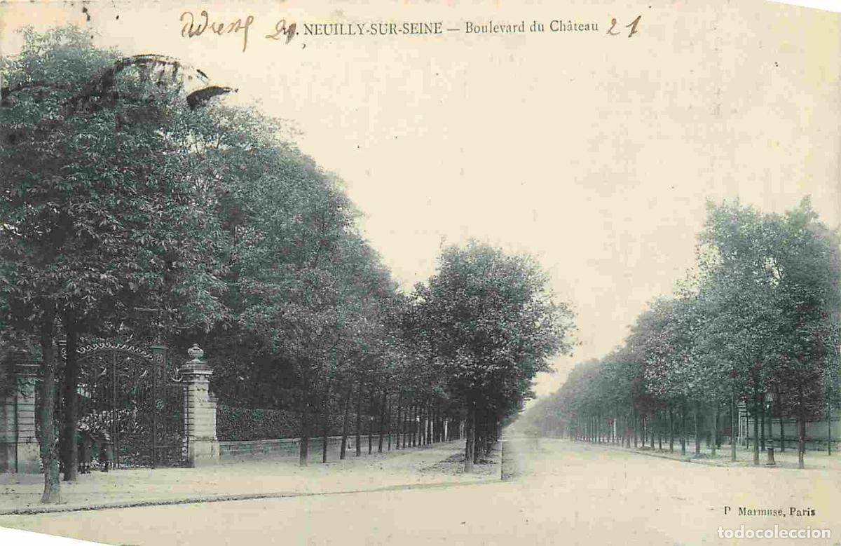 Postales: France - 92 - Neuilly sur Seine - Boulevard du Ch&acirc;teau - CPA - Oblit&eacute;ration de 1908 - Voir Scans Rec