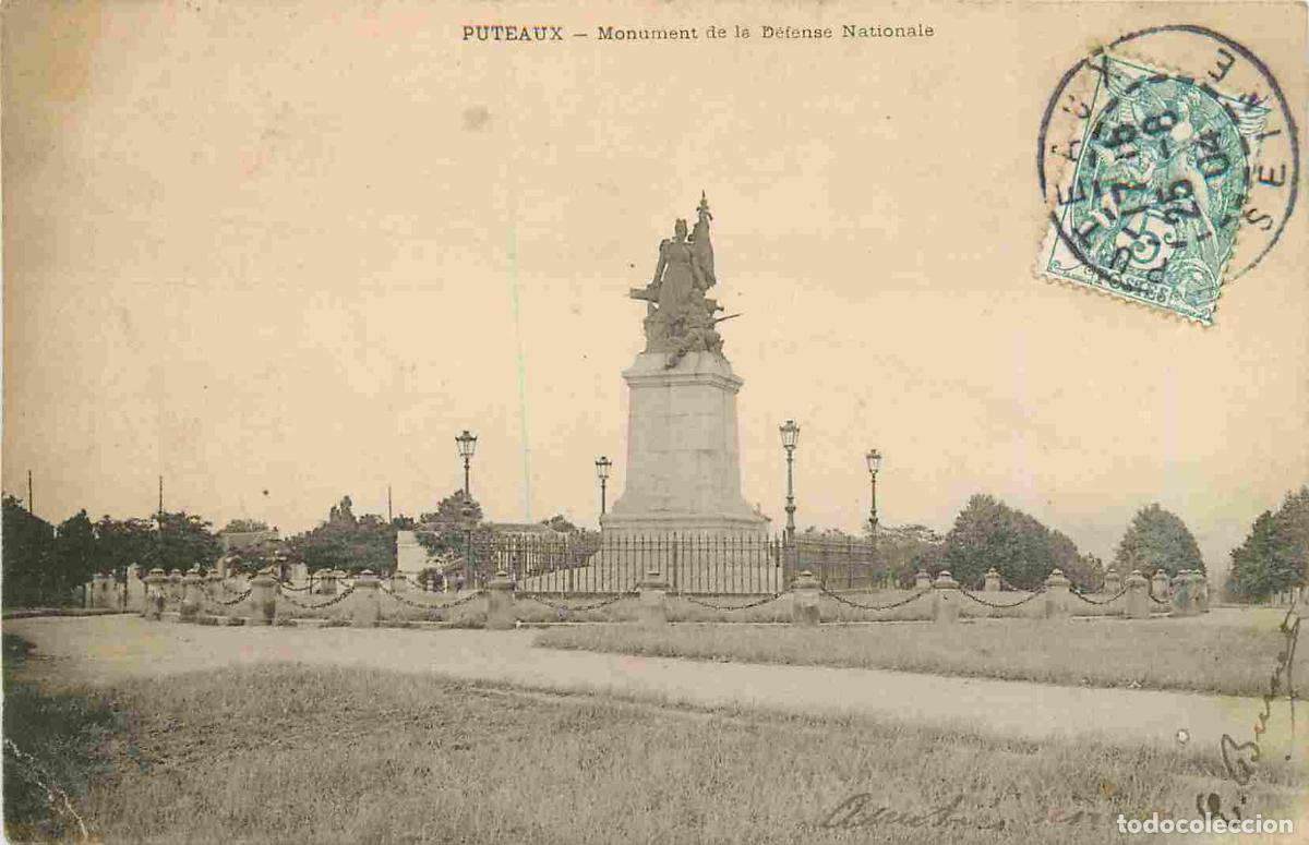 Postales: France - 92 - Puteaux - Monument de la D&eacute;fense nationale - Pr&eacute;curseur - CPA - Oblit&eacute;ration de 1904 -