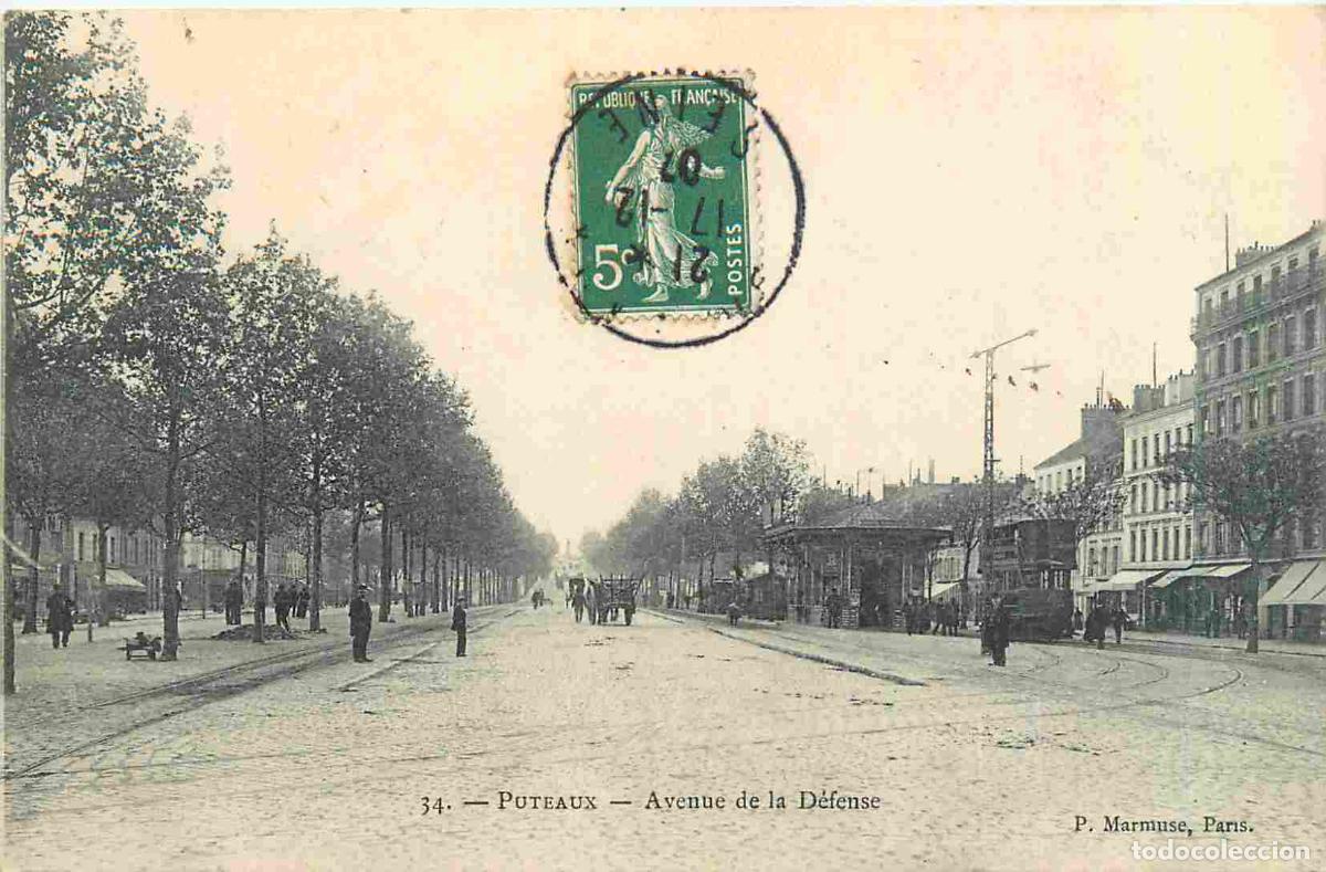 Postales: France - 92 - Puteaux - Avenue de la D&eacute;fense - Anim&eacute;e - CPA - Oblit&eacute;ration de 1907 - Voir Scans Rect