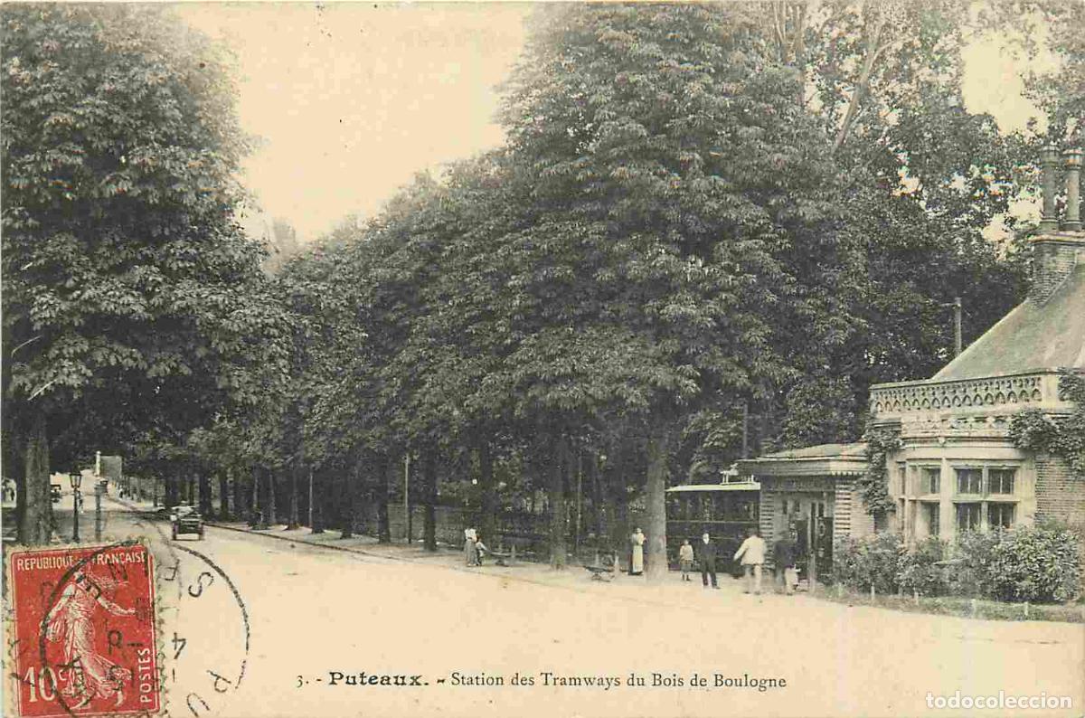 Postales: France - 92 - Puteaux - Station des Tramways du Bois de Boulogne - Anim&eacute;e - CPA - Oblit&eacute;ration de 19