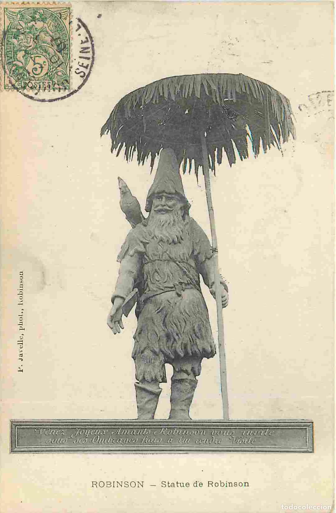 Postales: France - 92 - Robinson - Statue de Robinson - CPA - Oblit&eacute;ration de 1907 - Voir Scans Recto-Verso