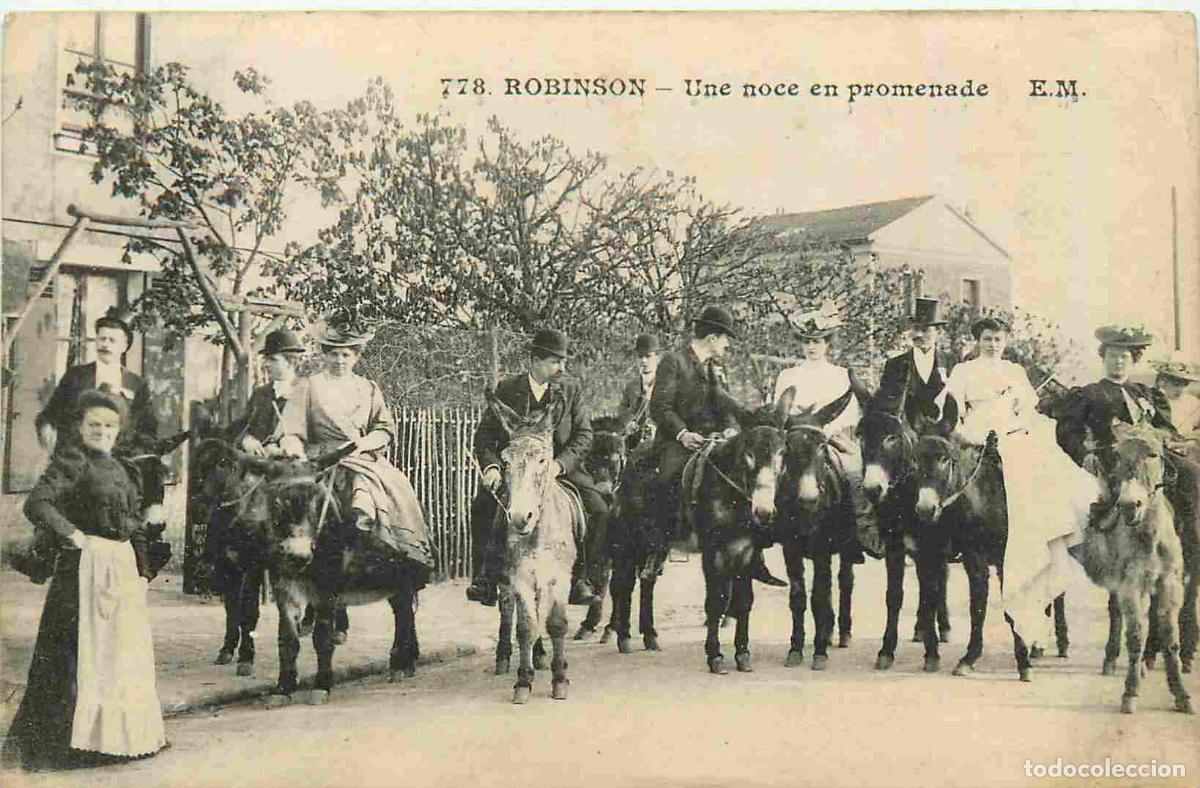Postales: France - 92 - Robinson - Une noce en promenade - Anim&eacute;e - Anes - Chevaux - CPA - Oblit&eacute;ration de 192
