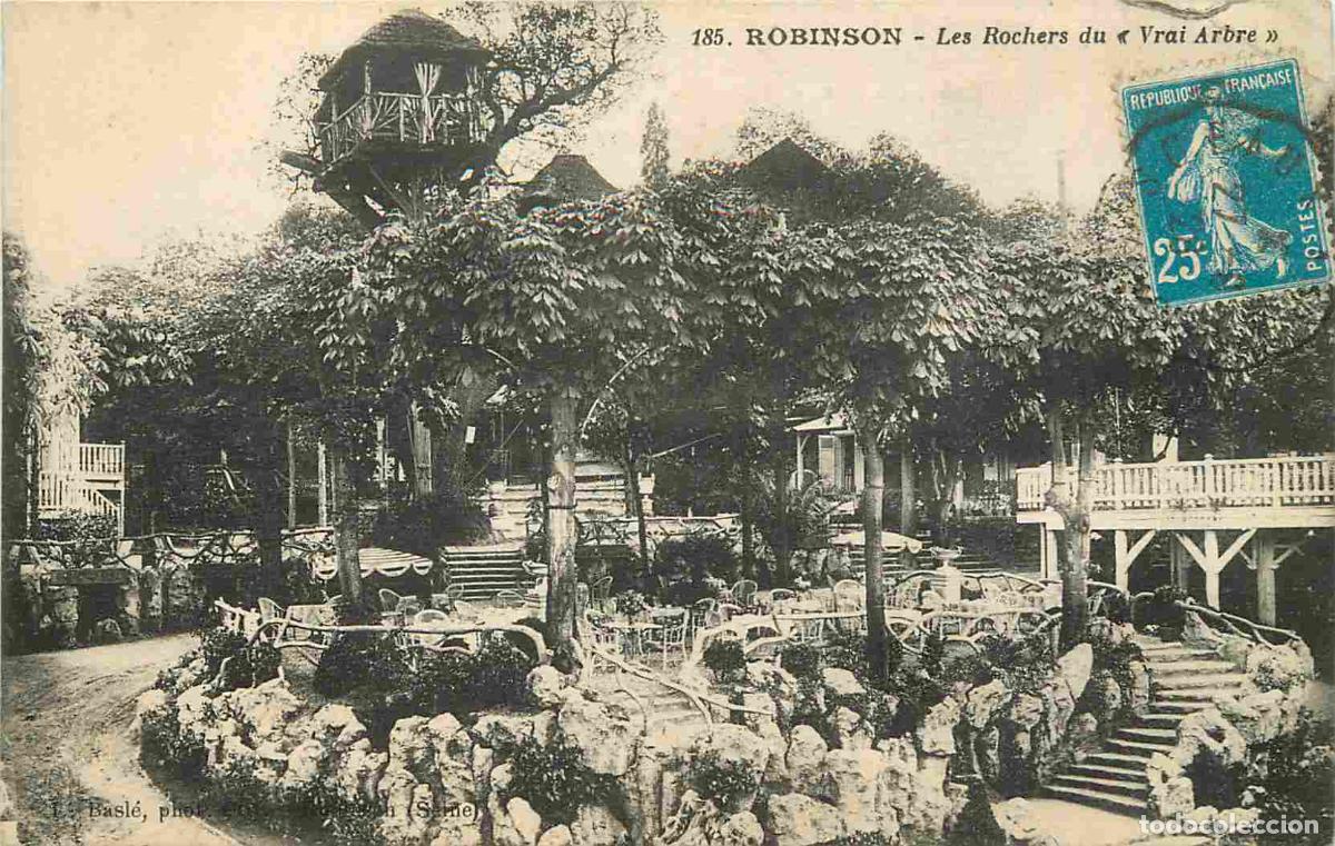 Postales: France - 92 - Robinson - Les Rochers du Vrai Arbre - CPA - Oblit&eacute;ration de 1928 - Etat pli - Voir Sc