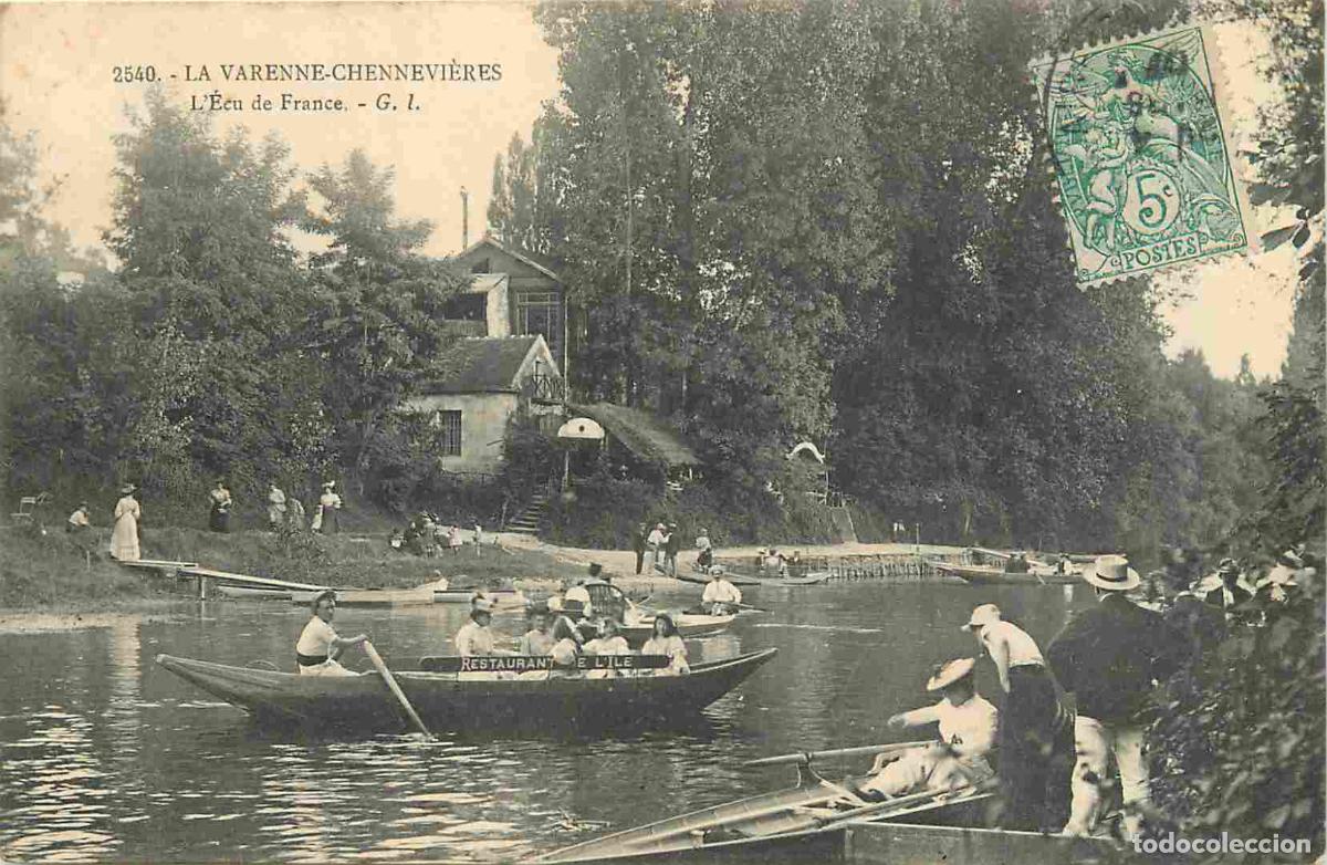 Postales: France - 94 - La Varenne - Chennevi&egrave;res - L'Ecu de France - Anim&eacute;e - Canotage - CPA - Oblit&eacute;ration d