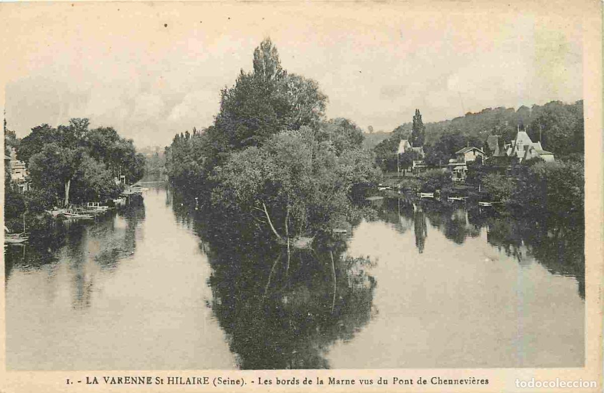 Cartes Postales: France - 94 - La Varenne - Saint Hilaire - Les bords de la Marne vus da Pont de Chennevi&egrave;res - CPA -
