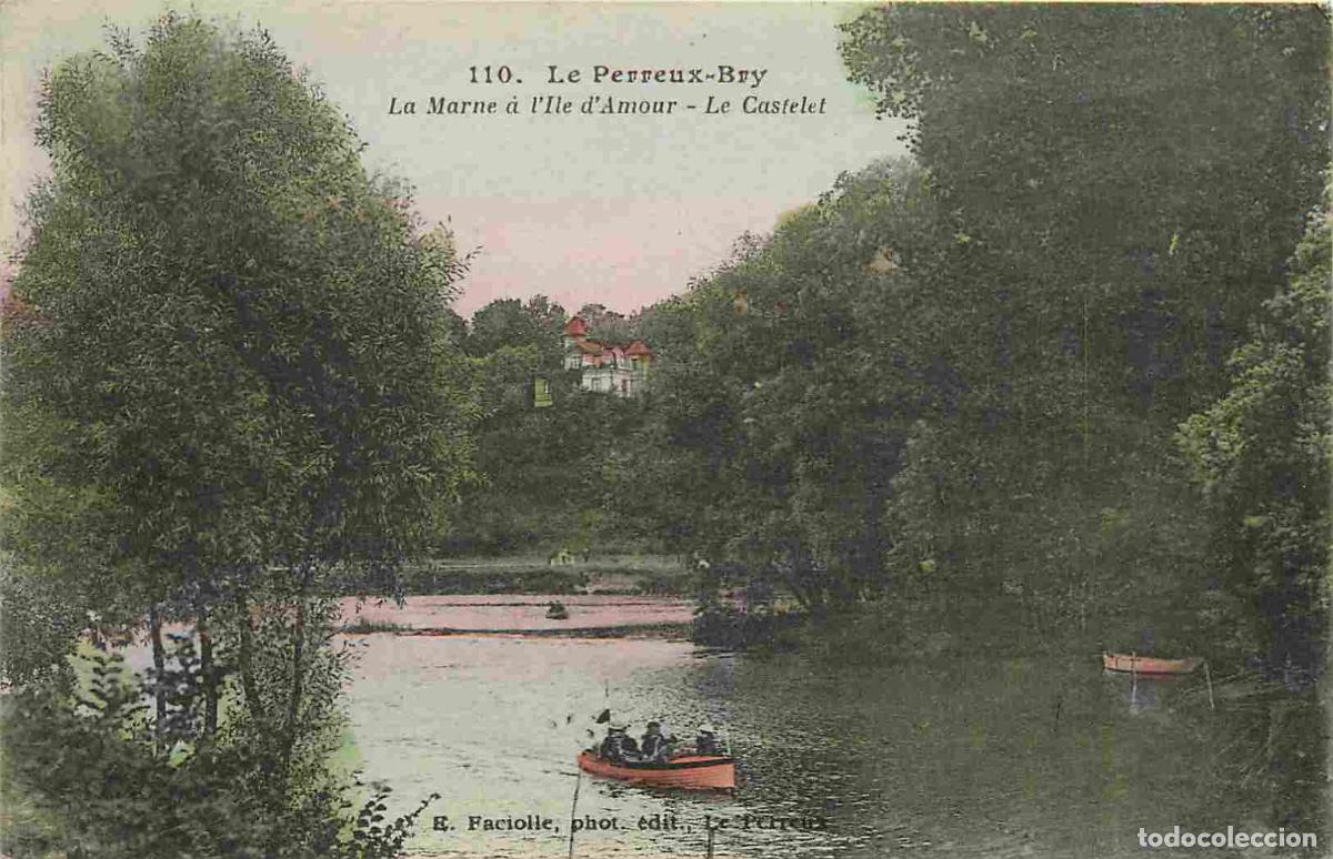 Cartes Postales: France - 94 - Le Perreux sur Marne - Bry - La Marne &agrave; l'Ile d'Amour - Le Castelet - Coloris&eacute;e - CPA