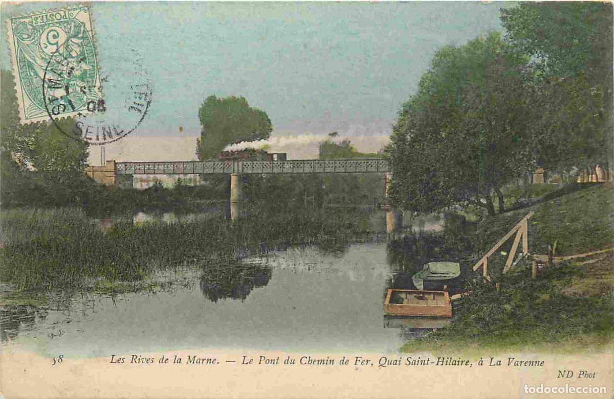 Cartes Postales: France - 94 - La Varenne - Les Rives de la Marne - Le Pont du Chemin de Fer Quai Saint-Hilaire &agrave; La