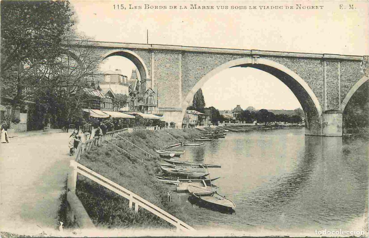 Cartes Postales: France - 94 - Nogent sur Marne - Les bords de la Marne vus sous le Viaduc de Nogent - Anim&eacute;e - CPA -