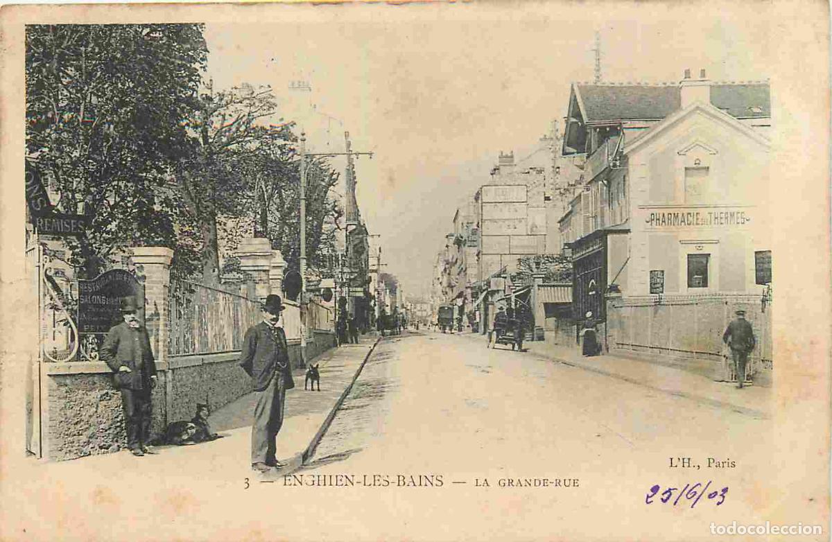 Postkarten: France - 95 - Enghien les Bains - La Grande Rue - Anim&eacute;e - Pr&eacute;curseur - CPA - Oblit&eacute;ration de 1903 -