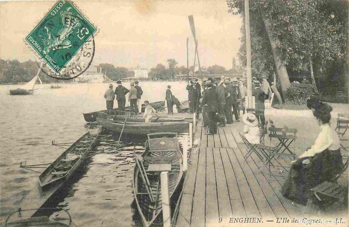 Postkarten: France - 95 - Enghien les Bains - ile des Cygnes - Anim&eacute;e - CPA - Oblit&eacute;ration de 1910 - Voir Scans