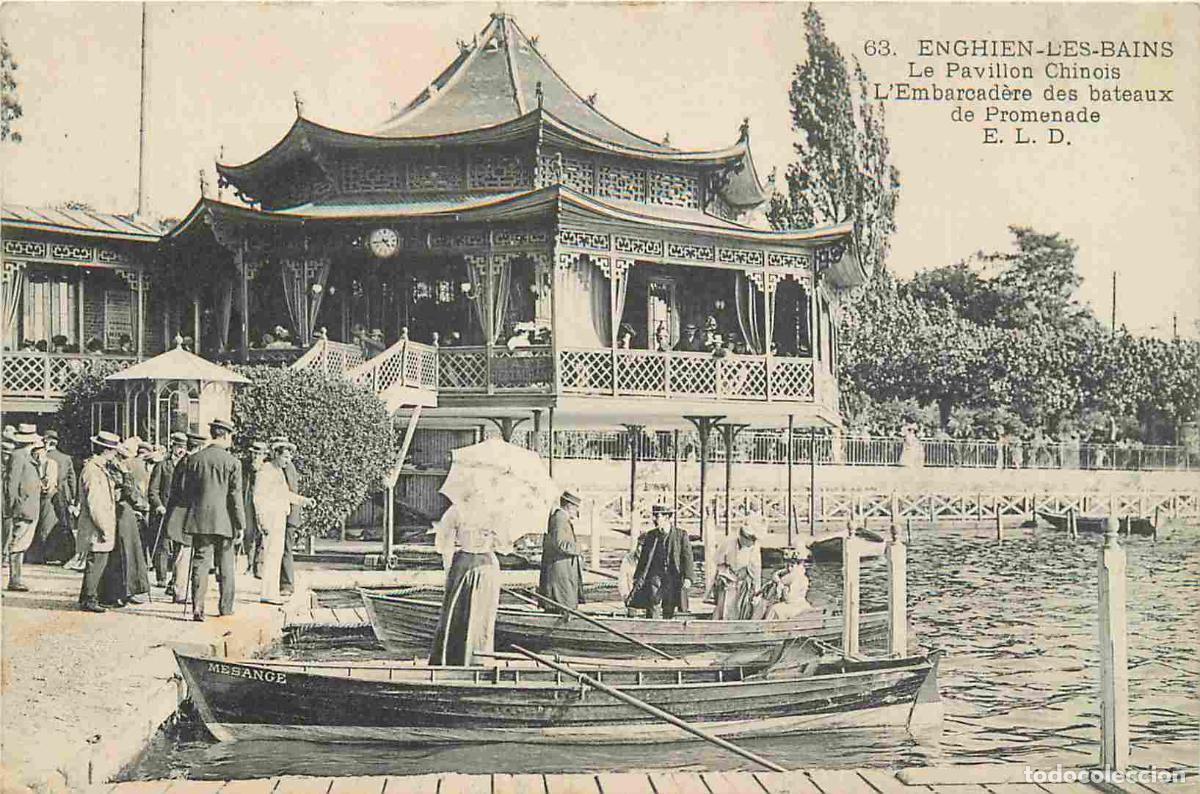 Postcards: France - 95 - Enghien les Bains - Le Pavillon Chinois - L'Embarcad&egrave;re des bateaux de promenade - Ani