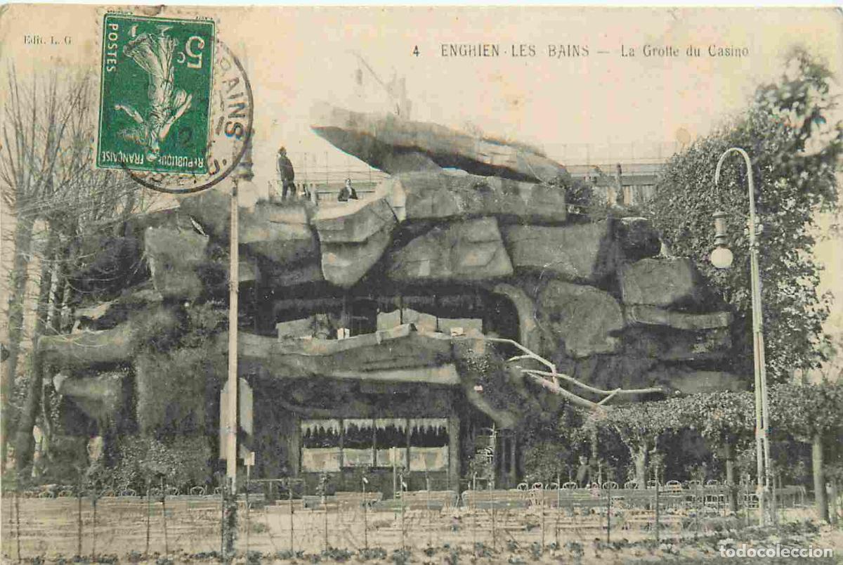 Postcards: France - 95 - Enghien les Bains - La Grotte du Casino - Anim&eacute;e - CPA - Oblit&eacute;ration de 1912 - Voir S
