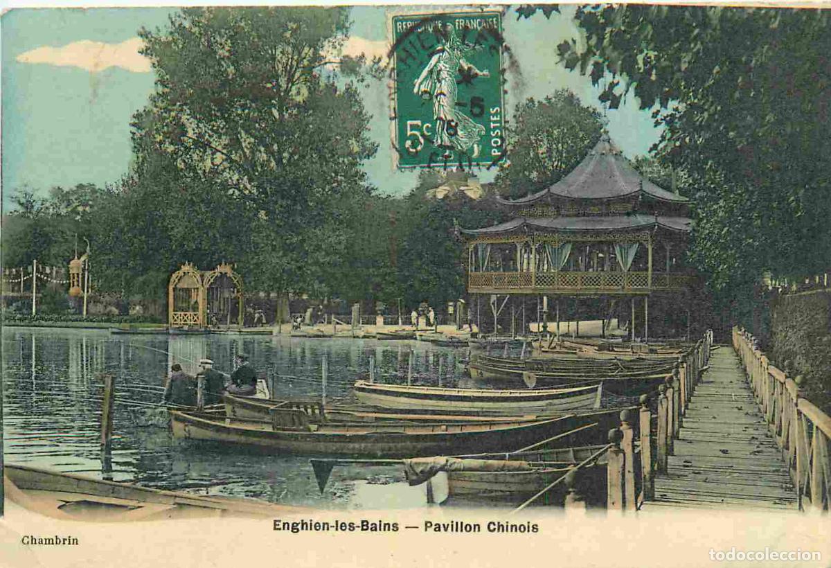 Postales: France - 95 - Enghien les Bains - Le Pavillon Chinois - Anim&eacute;e - Coloris&eacute;e - CPA - Oblit&eacute;ration de 1