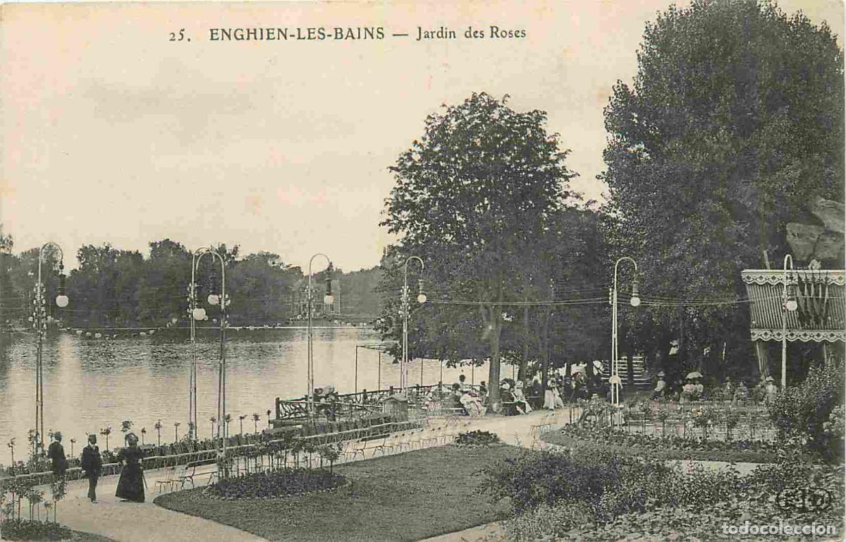 Cartoline: France - 95 - Enghien les Bains - Jardin des Roses - CPA - Etat abim&eacute;e au dos - Voir Scans Recto-Ver