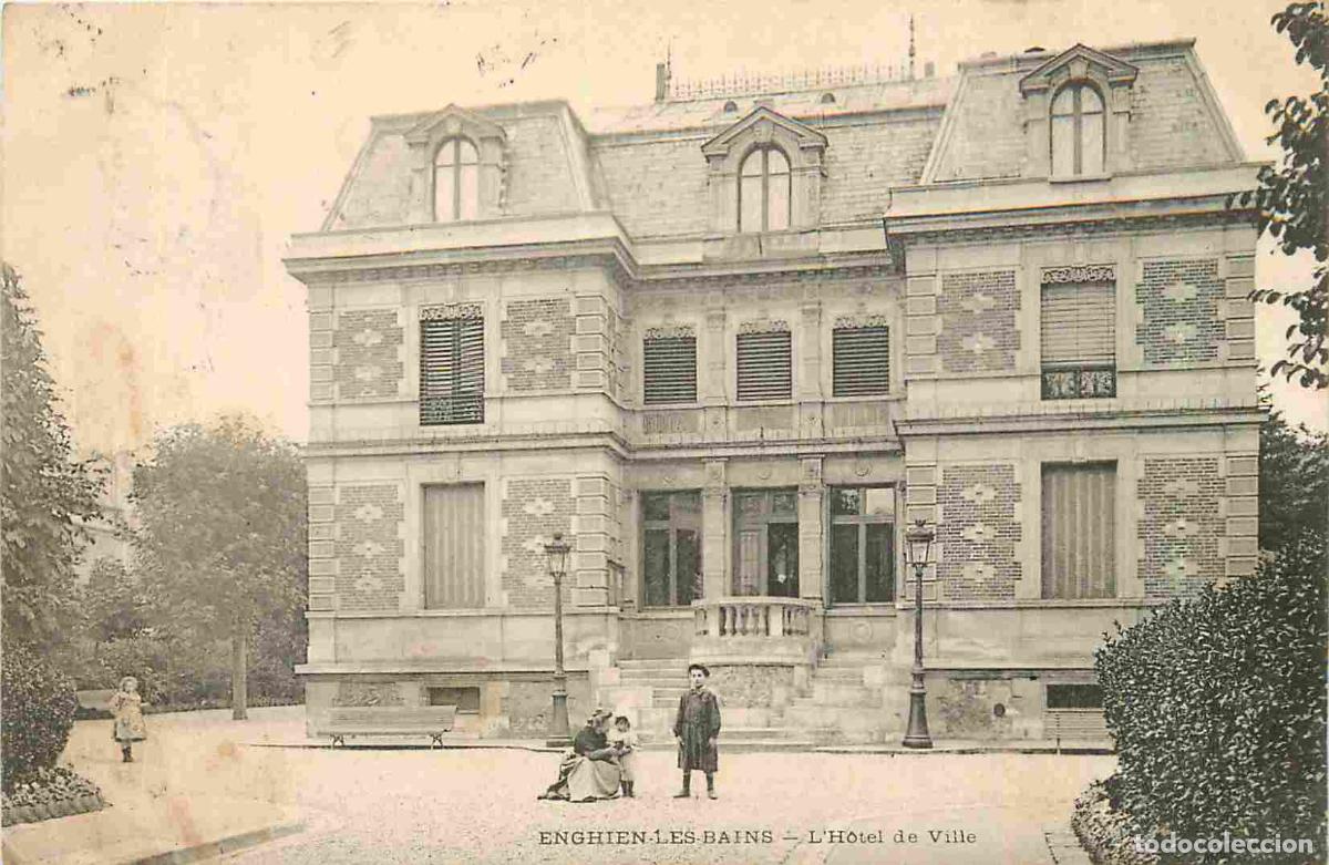 Cartoline: France - 95 - Enghien les Bains - Hotel de Ville - Anim&eacute;e - Pr&eacute;curseur - CPA - Oblit&eacute;ration de 1903