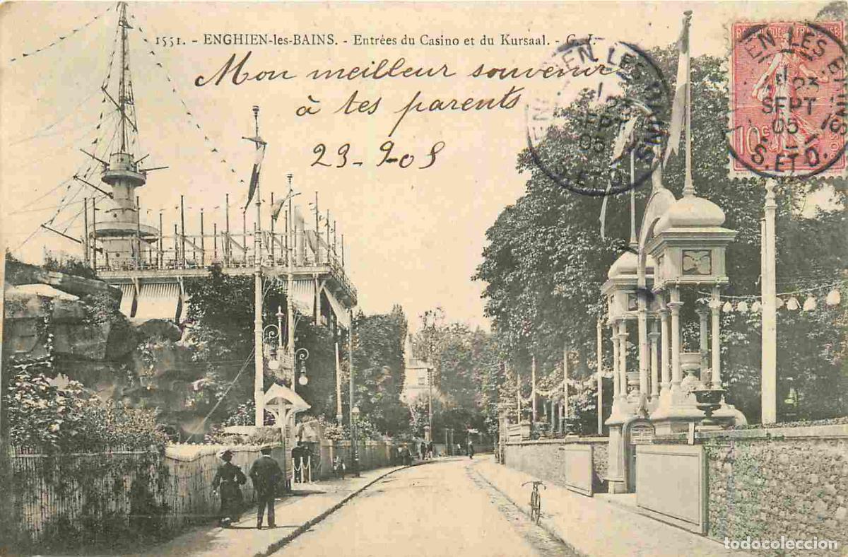 Cartoline: France - 95 - Enghien les Bains - Entr&eacute;es du Casino et du Kursaal - Anim&eacute;e - CPA - Oblit&eacute;ration de 1