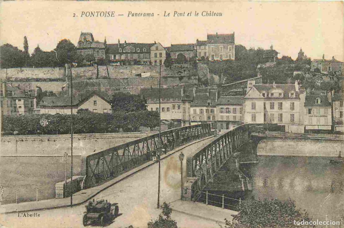 Cartoline: France - 95 - Pontoise - Panorama - Le Pont et le Ch&acirc;teau - Anim&eacute;e - Automobiles - CPA - Voyag&eacute;e en