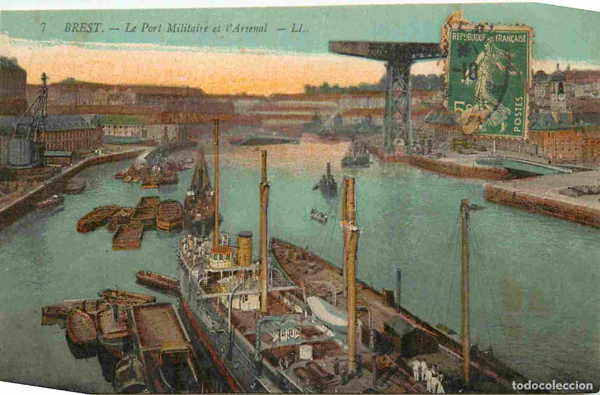Postais: France - 29 - Brest - Le Port Militaire et l'Arsenal - Bateaux - Coloris&eacute;e - CPA - Oblit&eacute;ration de 1