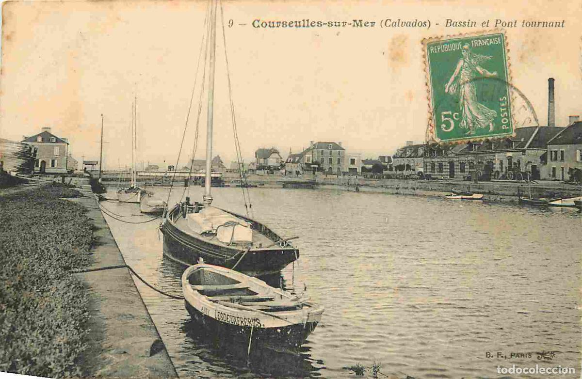 Postais: France - 14 - Courseulles sur Mer - Bassin et Pont tournant - CPA - Oblit&eacute;ration de 1914 - Voir Scan