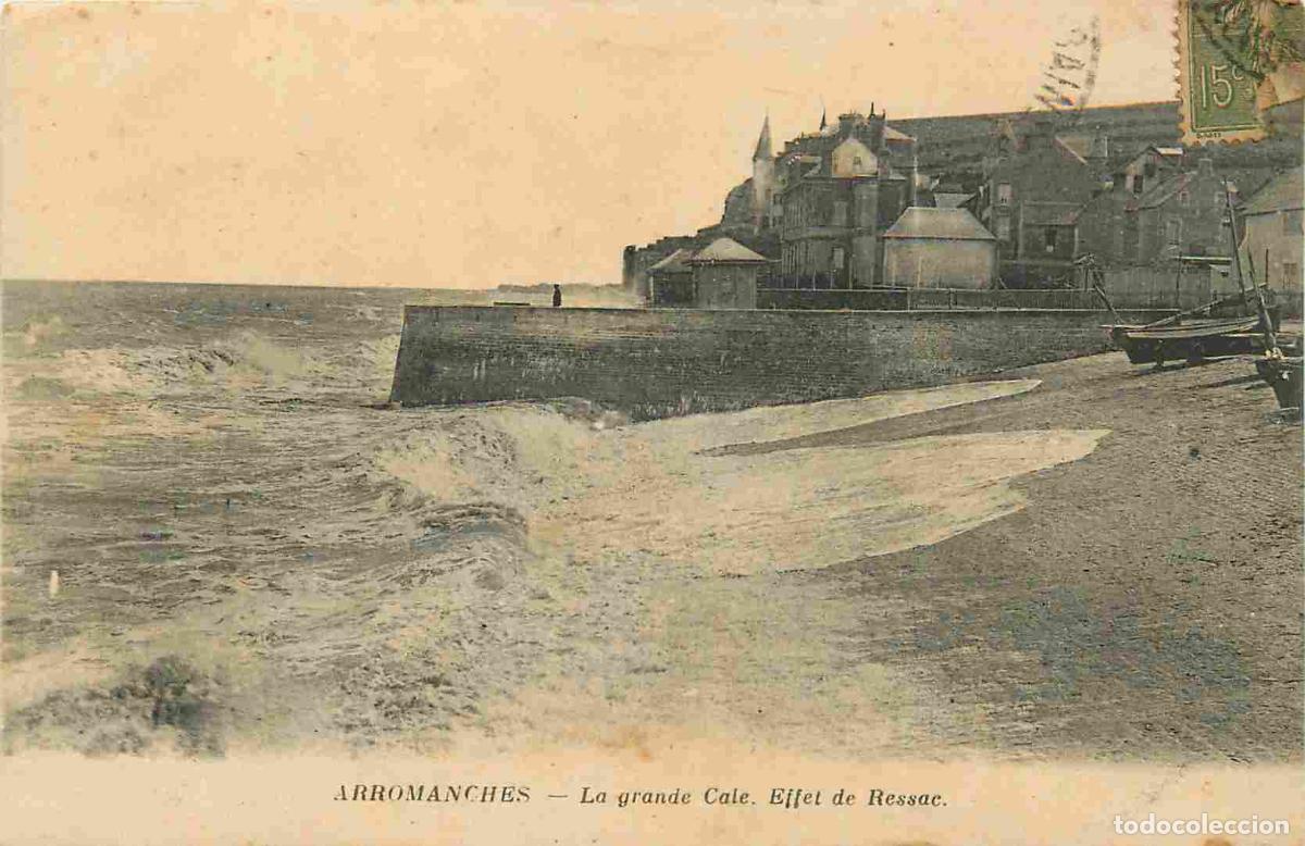 Postais: France - 14 - Arromanches - La grande Cale Effet de Ressac - CPA - Voyag&eacute;e en 1917 - Voir Scans Rect