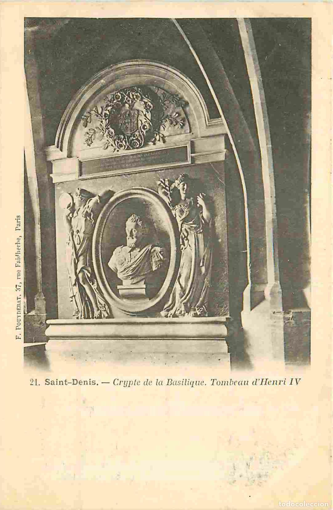 Cartoline: France - 93 - Saint Denis - int&eacute;rieur de la Basilique - Crypte - Tombeau d'Henri IV - Pr&eacute;curseur - C