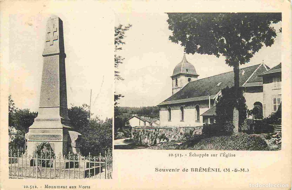 Cartoline: France - 54 - Br&eacute;m&eacute;nil - Multivues - Monument aux Morts - Eglise - CPA - Oblit&eacute;ration de 1933 - Voir