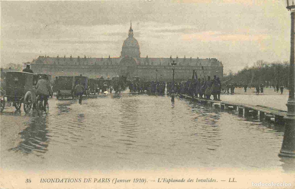 Cartoline: France - 75 - Paris - inondations de janvier 1910 - L'esplanade des Invalides - Anim&eacute;e - CPA - Oblit