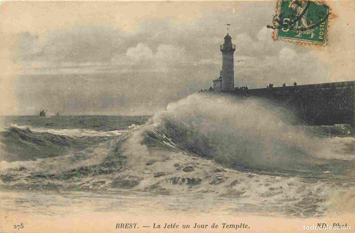 Cartes Postales: France - 29 - Brest - La Jet&eacute;e un jour de Temp&ecirc;te - CPA - Oblit&eacute;ration de 1917 - Voir Scans Recto-Ve