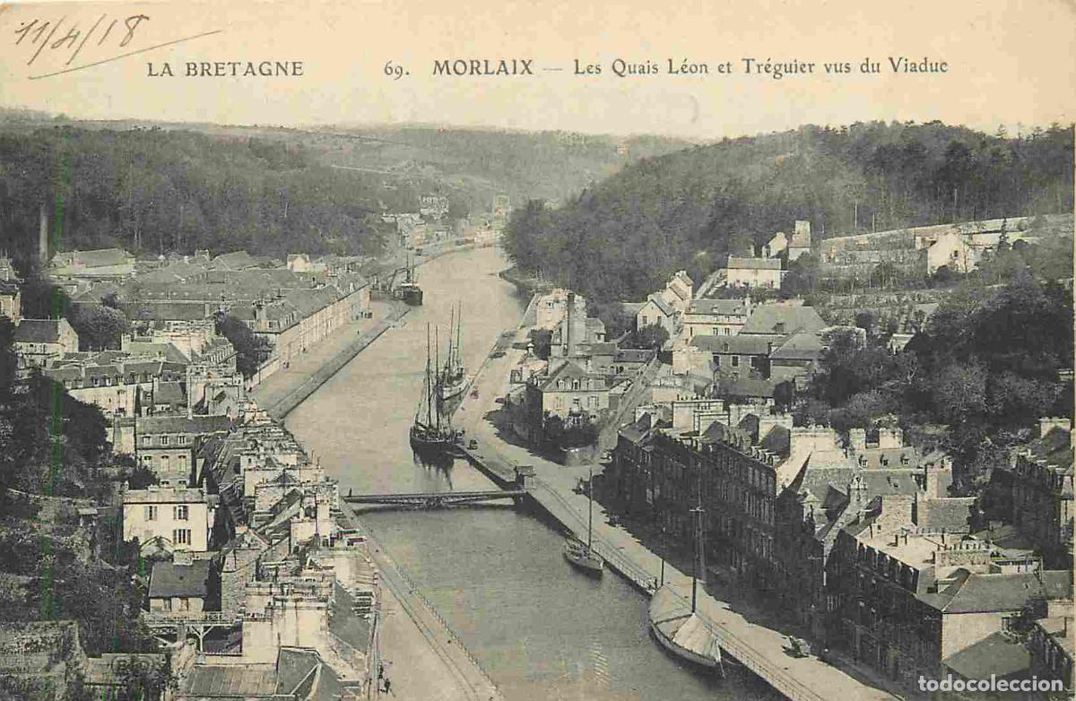Cartes Postales: France - 29 - Morlaix - Les Quais L&eacute;on et Tr&eacute;guier vus du Viaduc - CPA - Voyag&eacute;e en 1918 - Voir Scan