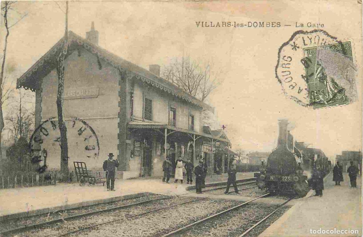Cartes Postales: France - 01 - Villars les Dombes - La Gare - Anim&eacute;e - Trains - CPA - Oblit&eacute;ration de 1918 - Voir Sca