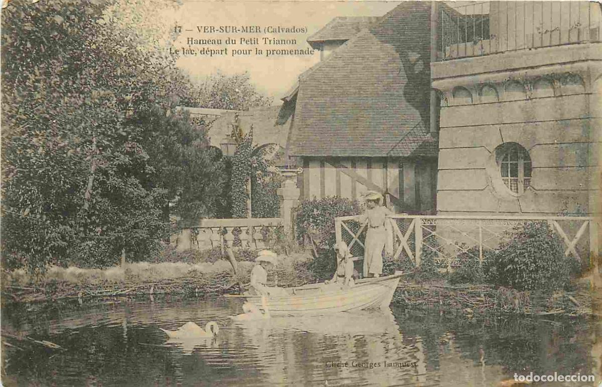 Cartoline: France - 14 - Ver sur Mer - Hameau du Petit Trianon - Le Lac - D&eacute;part pour la promenade - Anim&eacute;e - E