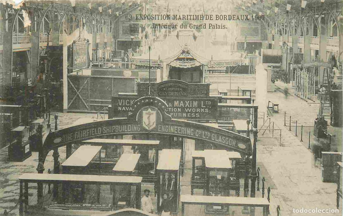 Postais: France - 33 - Bordeaux - Expoition Maritime de 1907 - int&eacute;rieur du grand Palais - Anim&eacute;e - CPA - Eta