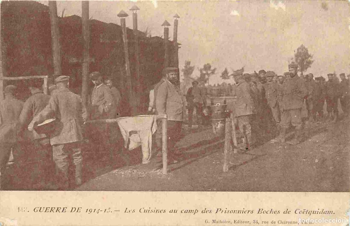 Postais: France - 56 - Co&euml;tquidan - Guerre 1914-1918 - Les cuisines du camp des prisonniers Boches - Anim&eacute;e -