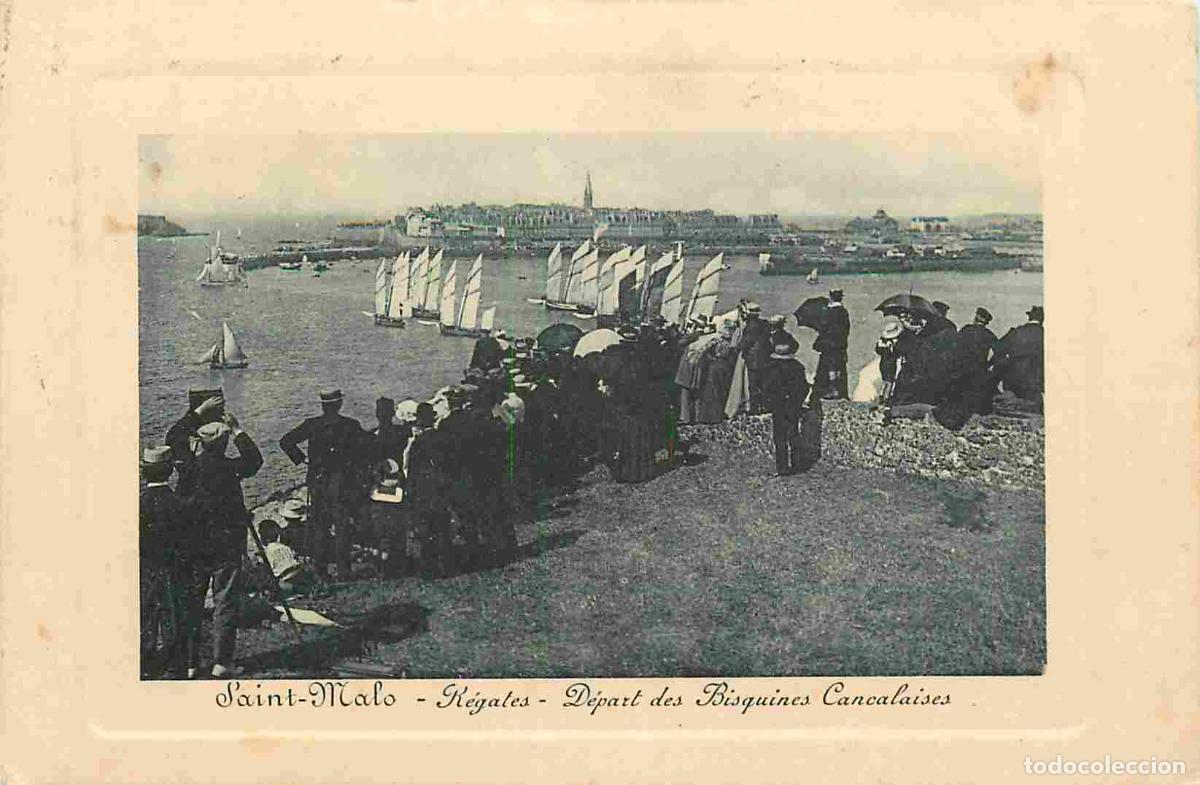 Postais: France - 35 - Saint Malo - Regate - D&eacute;part des Bisquines Cancalaises - Anim&eacute;e - CPA - Oblit&eacute;ration d
