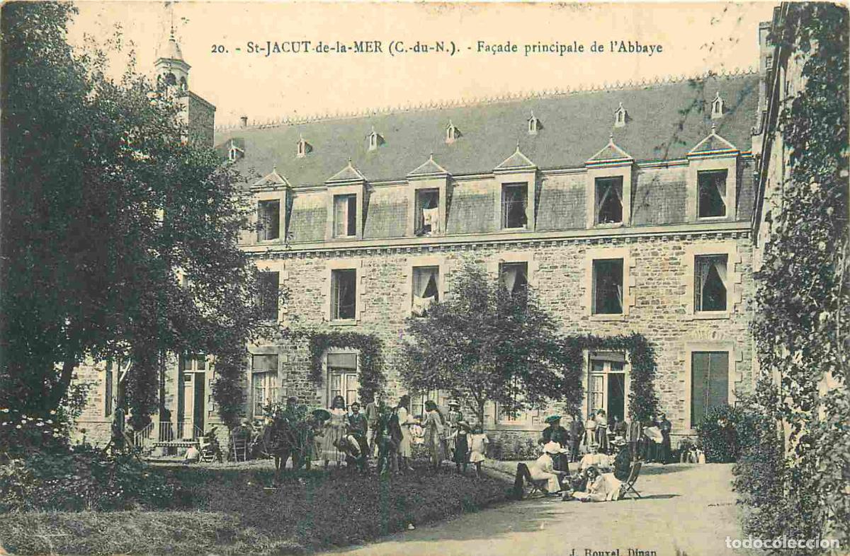 Postais: France - 22 - Saint Jacut de la Mer - Fa&ccedil;ade principale de l'abbaye - Anim&eacute;e - CPA - Oblit&eacute;ration de
