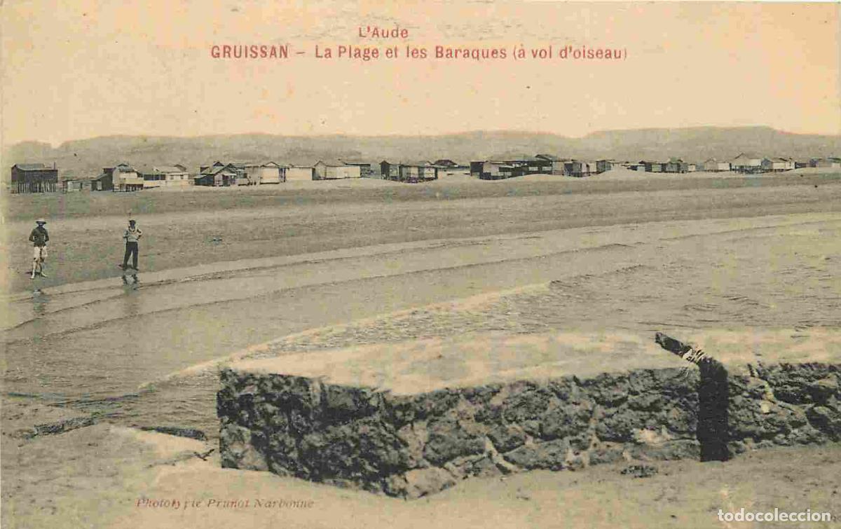 Postais: France - 11 - Gruissan - La Plage et les Baraques &agrave; vol d'oiseau - Anim&eacute;e - CPA - Voir Scans Recto-V
