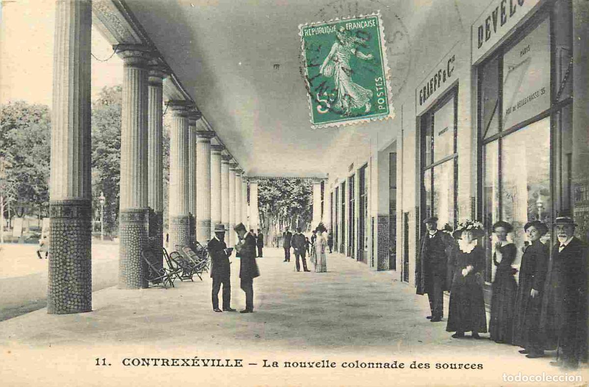 Postais: France - 88 - Contr&eacute;xeville - La nouvelle colonnade des sources - Anim&eacute;e - CPA - Oblit&eacute;ration de 191
