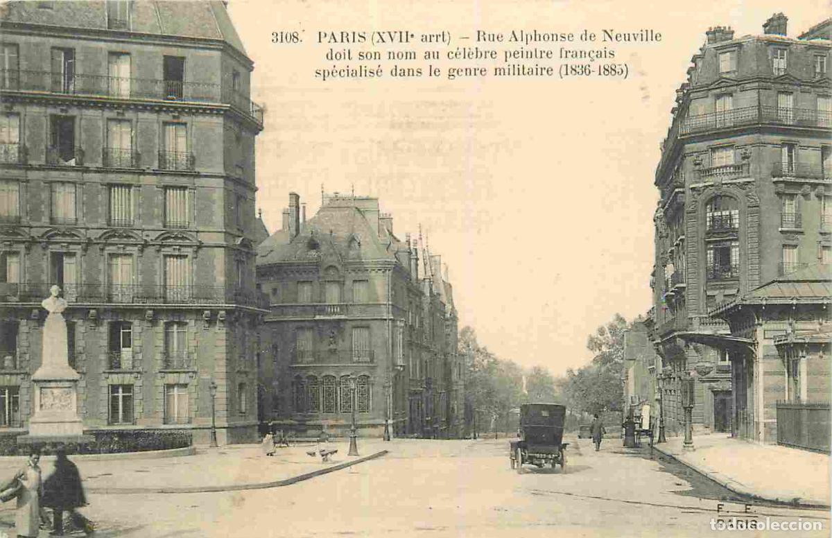 Postais: France - 75 - Paris - Rue Alphonse de Neuville doit son nom au c&eacute;l&egrave;bre peintre fran&ccedil;ais sp&eacute;cialis&eacute; d