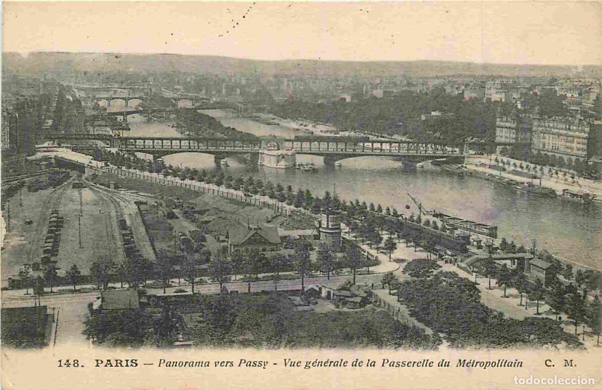 Postkarten: France - 75 - Paris - Panorama vers Passy - vue g&eacute;n&eacute;rale de la passerelle du m&eacute;tropolitain - CPA - V