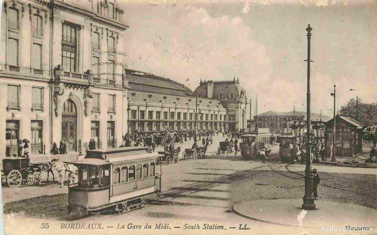 Cartoline: France - 33 - Bordeaux - La Gare du Midi - Anim&eacute;e - Tramway - CPA - Oblit&eacute;ration de 1920 - Voir Scan