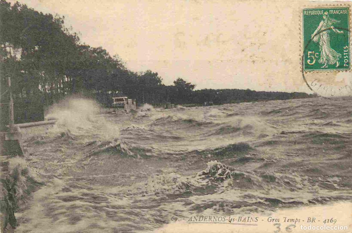 Postkarten: France - 33 - Andernos les Bains - Gros temps - Effet de vagues - CPA - Oblit&eacute;ration - Voir Scans Re