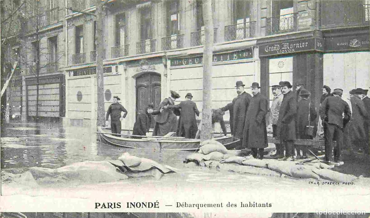 Postkarten: France - 75 - Paris - Paris inond&eacute; - D&eacute;barquement des habitants - Anim&eacute;e - Publicit&eacute; Lait d'Appenze