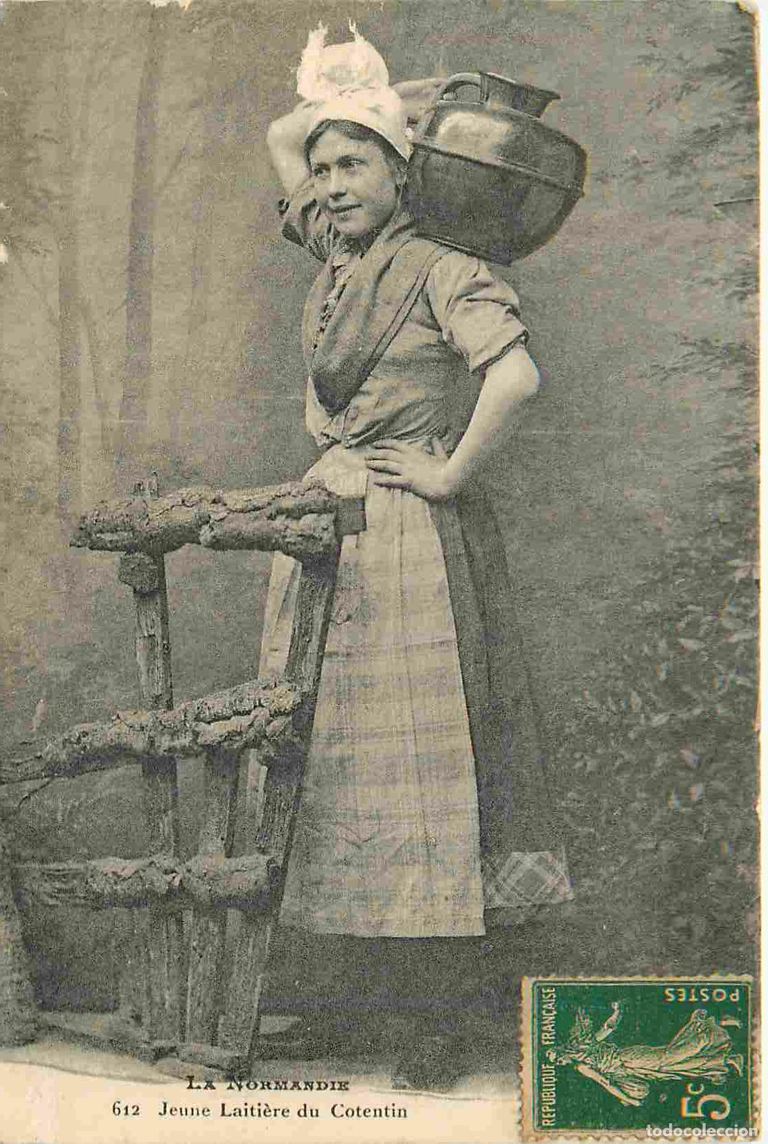 Postkarten: France - 50 - Cotentin - Jeune laiti&egrave;re du Cotentin - Anim&eacute;e - Folklore - Sc&egrave;ne et Types - CPA - Voi
